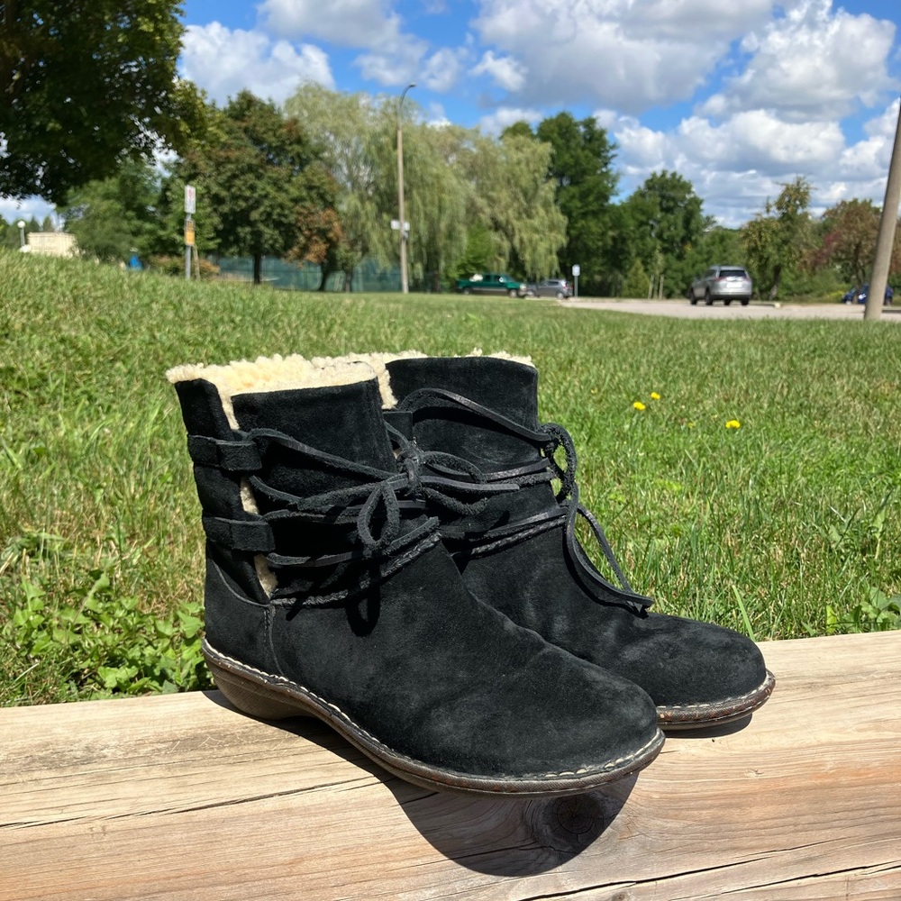 UGG Black Suede Mid-Calf Boots